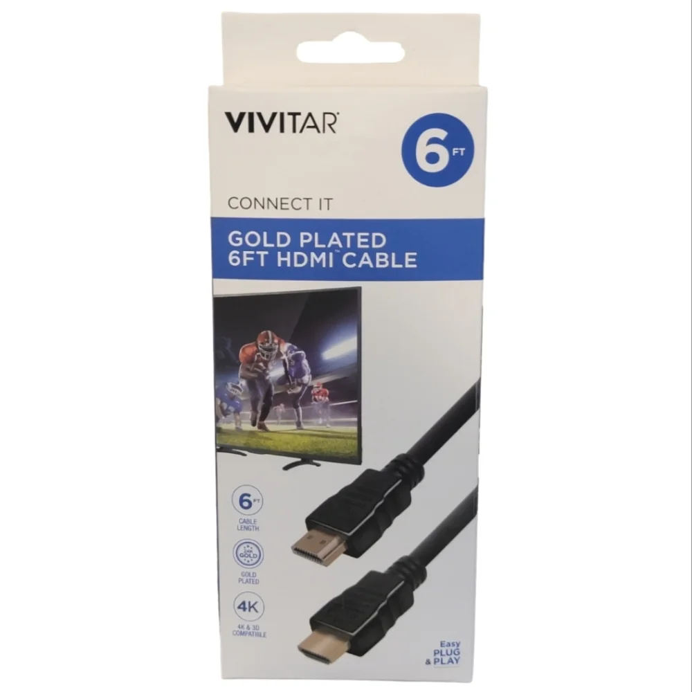 6ft Gold Plated 4K Compatible HDMI Cable Cord